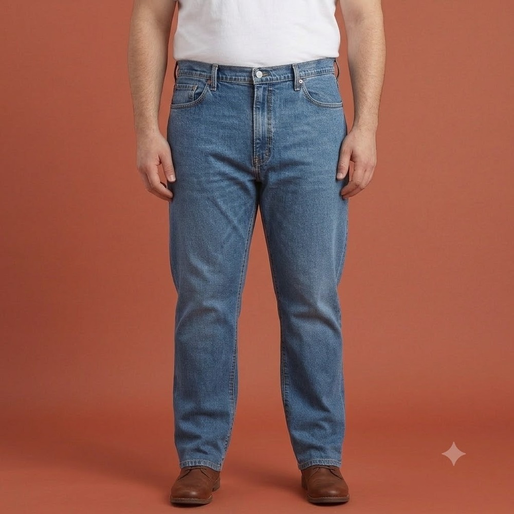 Levi's 514 Straight Fit Jeans‎ Mens 42x32 Medium Wash Blue Denim Classic